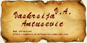Vaskrsija Antušević vizit kartica